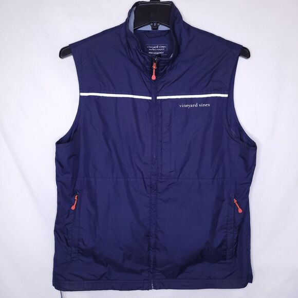 Vineyard Vines Performance Vest Mens Medium Navy Rain Windbreaker Full Zip - Picture 1 of 11